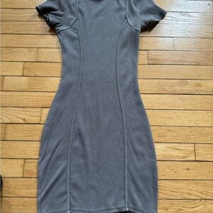 Divided Charcoal Mini Dress